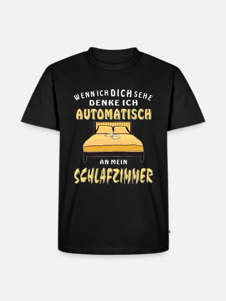 BED AUTOMATICALLY THINK OF BEDROOM - Men's Premium Organic T-Shirt - black
