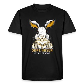 LAPIN SANS LAPINS TOUT STUPIDE - T-shirt Premium bio Homme - noir - Devant - Nico (187cm)