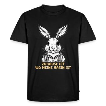 LAPIN À LA MAISON LAPIN - T-shirt Premium bio Homme - noir - Devant - Nico (187cm)