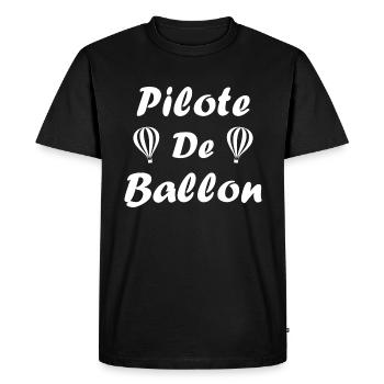Humour Montgolfière - T-shirt Premium bio Homme - noir - Devant - Nico (187cm)