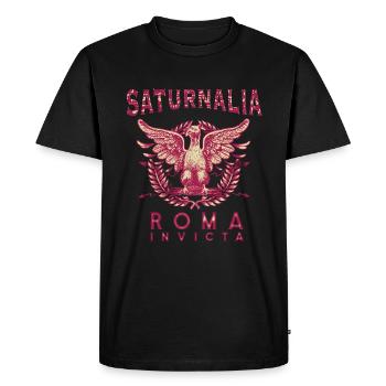 SATURNALIA ROMA INVICTA - Men's Premium Organic T-Shirt - black - Front - Nico (187cm)
