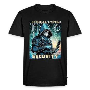 Ethical Cyber Security - Men's Premium Organic T-Shirt - black - Front - Nico (187cm)