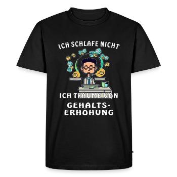 MAN DESK SALARY INCREASE - Men's Premium Organic T-Shirt - black - Front - Nico (187cm)