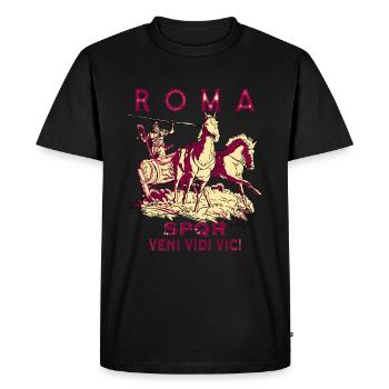 ROMA CHARIOT SPQR VENI VIDI VICI - Men's Premium Organic T-Shirt - black - Front - Nico (187cm)