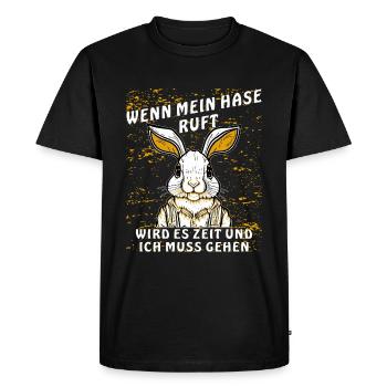 RABBIT CALLS TO GO - Men's Premium Organic T-Shirt - black - Front - Nico (187cm)