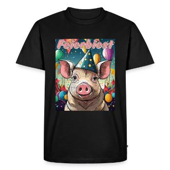 BÊTE DE CÉLÉBRATION DE COCHON - T-shirt Premium bio Homme - noir - Devant - Nico (187cm)