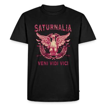 SATURNALIA ROMA INVICTA - Men's Premium Organic T-Shirt - black - Front - Nico (187cm)