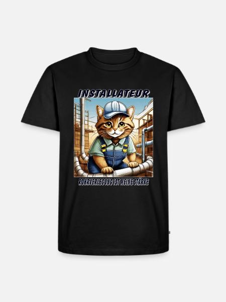 CAT INSTALLER - Men's Premium Organic T-Shirt - black