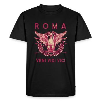 ROMA VENI VIDI VICI - Men's Premium Organic T-Shirt - black - Front - Nico (187cm)