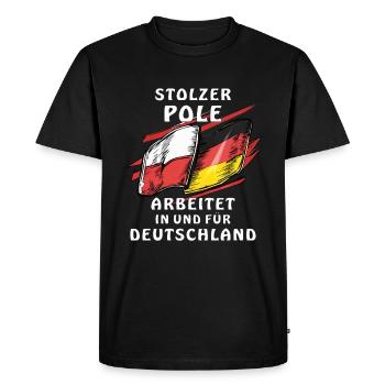 TRAVAUX SUR POTEAU EN ALLEMAGNE - T-shirt Premium bio Homme - noir - Devant - Nico (187cm)
