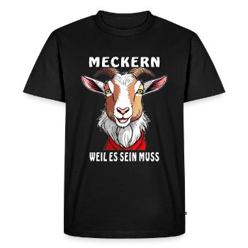 LA CHÈVRE SE PLAINT PARCE QU’IL LE FAUT - T-shirt Premium bio Homme - noir - Devant - Nico (187cm)