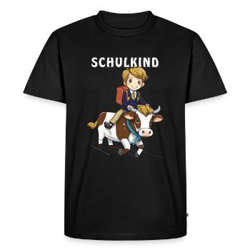 VACHE D’ÉCOLIER - T-shirt Premium bio Homme - noir - Devant - Nico (187cm)