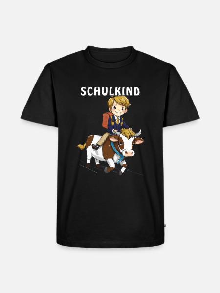 SCHOOLCHILD COW - Men's Premium Organic T-Shirt - black