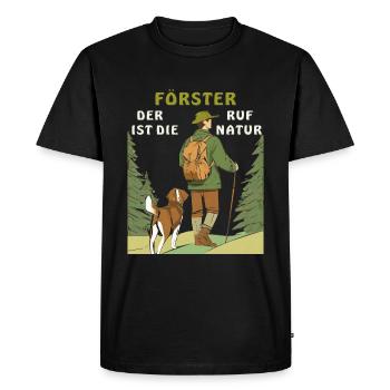 L’APPEL DE LA NATURE DU FORESTIER - T-shirt Premium bio Homme - noir - Devant - Nico (187cm)