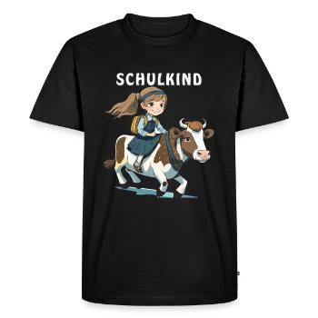 ÉCOLIÈRE FILLE VACHE - T-shirt Premium bio Homme - noir - Devant - Nico (187cm)