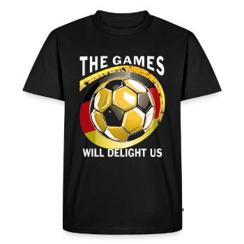FOOTBALL LES JEUX VONT NOUS RAVIR - T-shirt Premium bio Homme - noir - Devant - Nico (187cm)