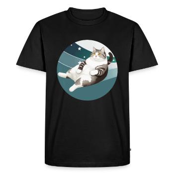 PLIAGE CHAT - T-shirt Premium bio Homme - noir - Devant - Nico (187cm)