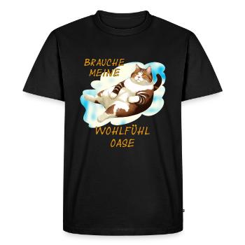LE CHAT A BESOIN DE MON DE BIEN-ÊTRE - T-shirt Premium bio Homme - noir - Devant - Nico (187cm)