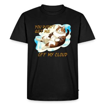 CHAT MON NUAGE - T-shirt Premium bio Homme - noir - Devant - Nico (187cm)