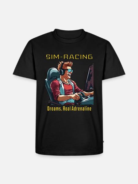 SIM RACING Dreams, Real Adrenaline - Men's Premium Organic T-Shirt - black