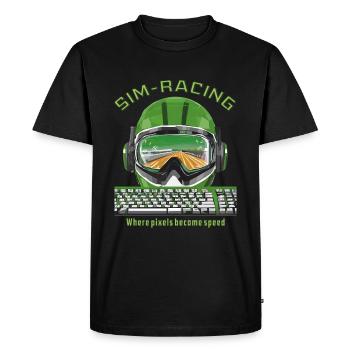 SIM RACING Where pixels become speed - Men's Premium Organic T-Shirt - black - Front - Nico (187cm)