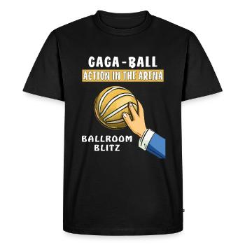 ACTION DE BALLE GAGA DANS LE BLITZ DE LA SALLE DE BAL DE L’ARÈNE - T-shirt Premium bio Homme - noir - Devant - Nico (187cm)