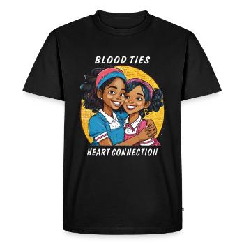 SŒURS LIENS DE SANG LIEN DE CŒUR - T-shirt Premium bio Homme - noir - Devant - Nico (187cm)