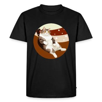 PLIAGE CHAT - T-shirt Premium bio Homme - noir - Devant - Nico (187cm)