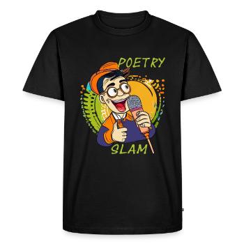 HOMME MICRO POÉSIE SLAM - T-shirt Premium bio Homme - noir - Devant - Nico (187cm)