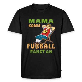 DECK CHAIR MAN MOM COME FOOTBALL STARTS - Men's Premium Organic T-Shirt - black - Front - Nico (187cm)