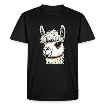 ALPAKA POTRAIT - Men's Premium Organic T-Shirt - black - Front - Nico (187cm)