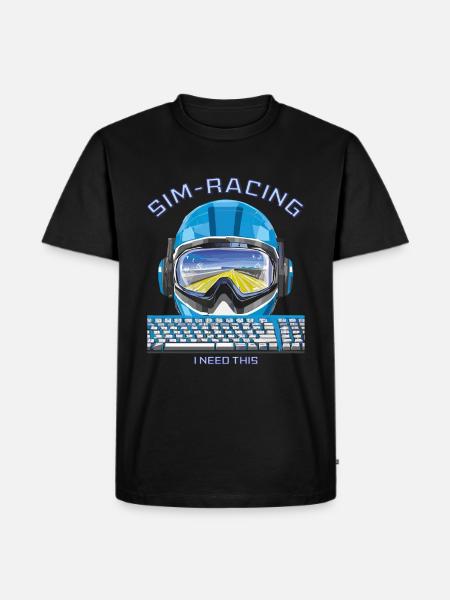 KEYBOARD RACING HELMET SIM RACING - Men's Premium Organic T-Shirt - black
