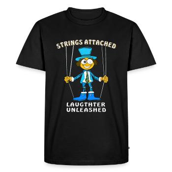 MARIONNETTE FILS ATTACHÉS RIRE - T-shirt Premium bio Homme - noir - Devant - Nico (187cm)