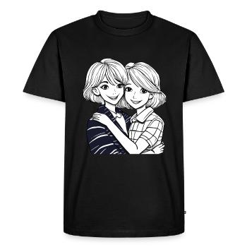 SŒURS - T-shirt Premium bio Homme - noir - Devant - Nico (187cm)