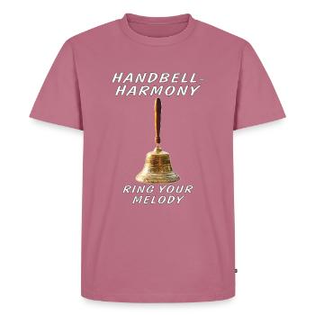 HANDBELL HARMONY - Men's Premium Organic T-Shirt - mauve - Front - Nico (187cm)