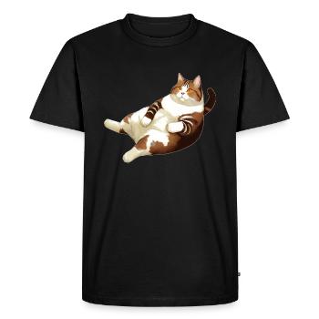GRAISSE DE CHAT COUCHÉE - T-shirt Premium bio Homme - noir - Devant - Nico (187cm)