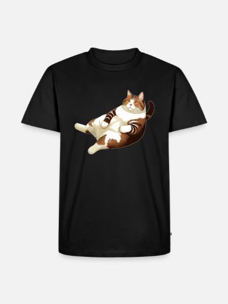 CAT FAT LYING - Men's Premium Organic T-Shirt - black