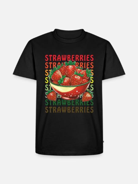 STRAWBERRIES - Men's Premium Organic T-Shirt - black