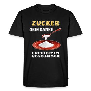 SUCRE NON MERCI LIBERTÉ DE GOÛT - T-shirt Premium bio Homme - noir - Devant - Nico (187cm)