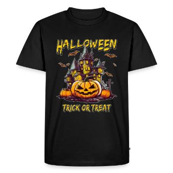 HALLOWEEN TRICK OR TREAT - T-shirt Premium bio Homme - noir - Devant - Nico (187cm)