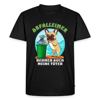 DOG TRASH CANS ALSO TAKE MY BAGS - Men's Premium Organic T-Shirt - black - Front - Nico (187cm)