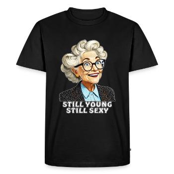OLDER WOMAN STILL YOUNG STILL SEXY - Men's Premium Organic T-Shirt - black - Front - Nico (187cm)
