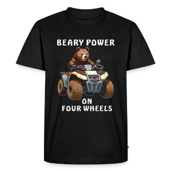 QUAD BEARY POWER ON FOUR WHEELS - Men's Premium Organic T-Shirt - black - Front - Nico (187cm)