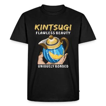 KINTSUGI UNE BEAUTÉ SANS FAILLE LIÉE DE MANIÈRE UNIQUE - T-shirt Premium bio Homme - noir - Devant - Nico (187cm)