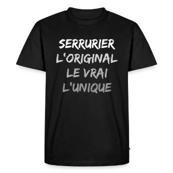 Serrurier - T-shirt Premium bio Homme - noir - Devant - Nico (187cm)