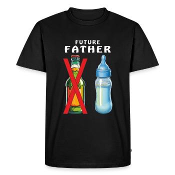 BIBERON FUTUR PAPA - T-shirt Premium bio Homme - noir - Devant - Nico (187cm)