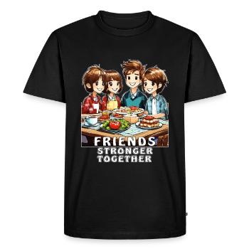 FRIENDS STRONGER TOGETHER - Men's Premium Organic T-Shirt - black - Front - Nico (187cm)