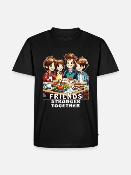 FREUNDE STRONGER TOGETHER - Männer Premium Bio T-Shirt - Schwarz