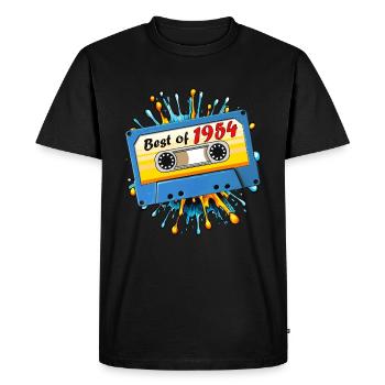 1954 MUSIC CASSETTE BEST OF - Men's Premium Organic T-Shirt - black - Front - Nico (187cm)