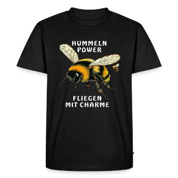 LA PUISSANCE DES BOURDONS VOLE AVEC CHARME - T-shirt Premium bio Homme - noir - Devant - Nico (187cm)